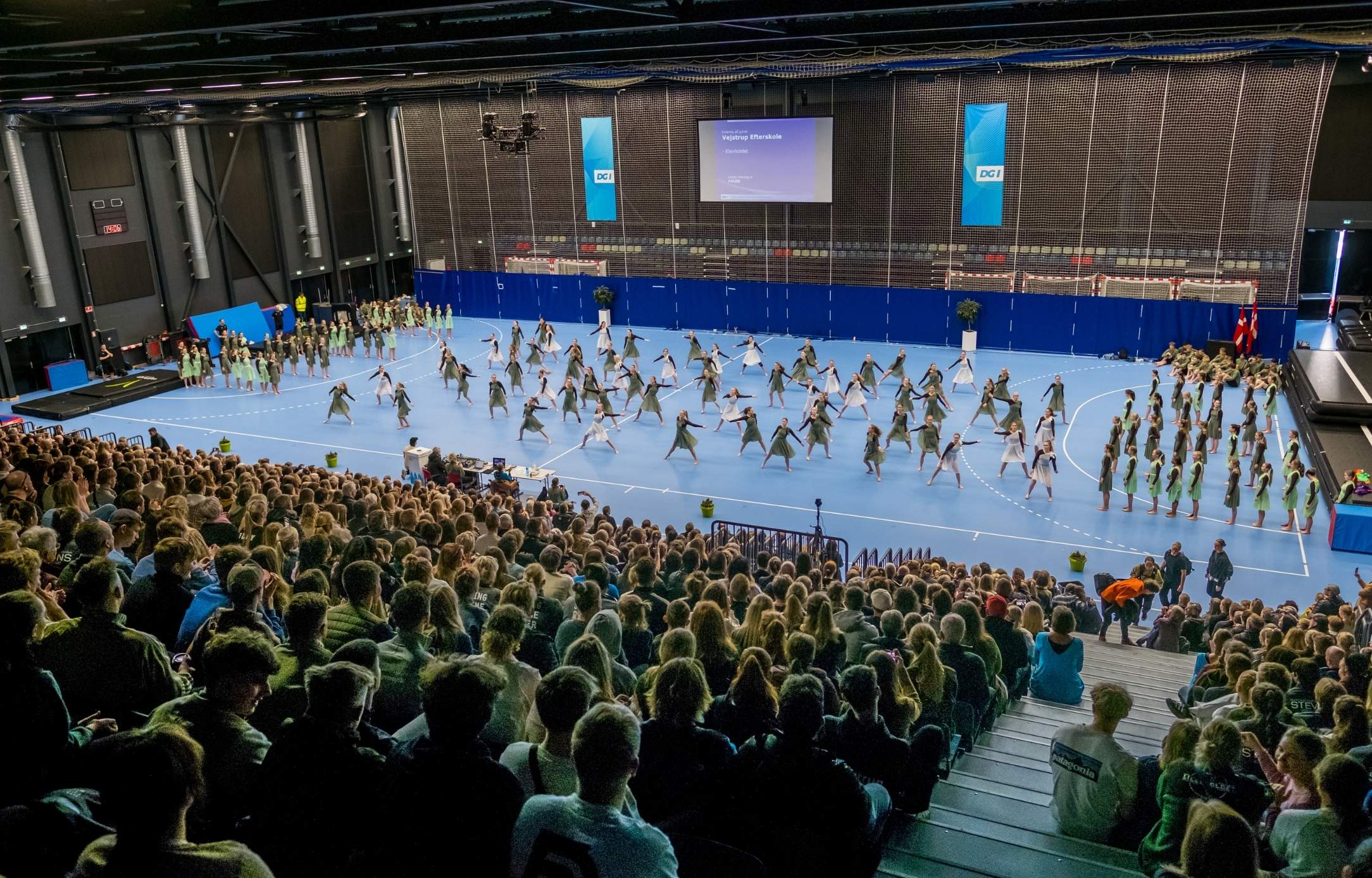 Hal D, sport, gymnastikopvisning, tribune, DGI