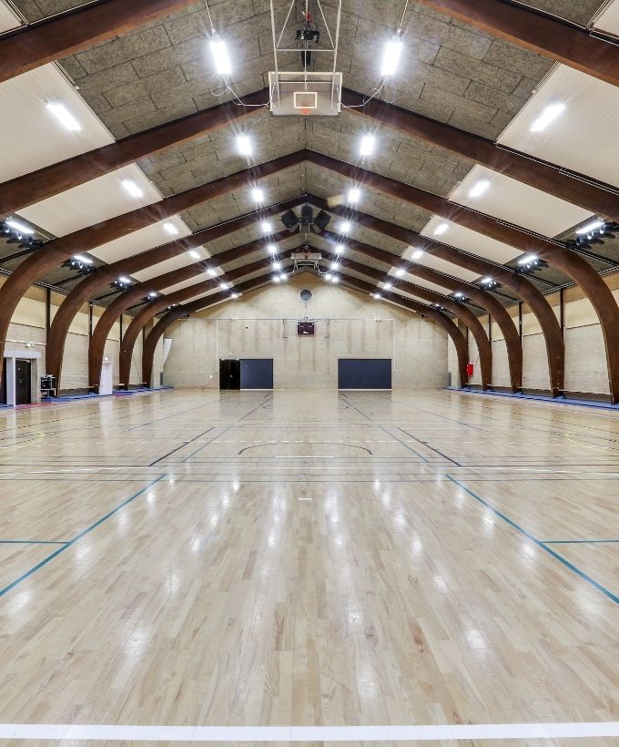 Hal B - traditionel sportshal i Roskilde Kongres- og Idrætscenter